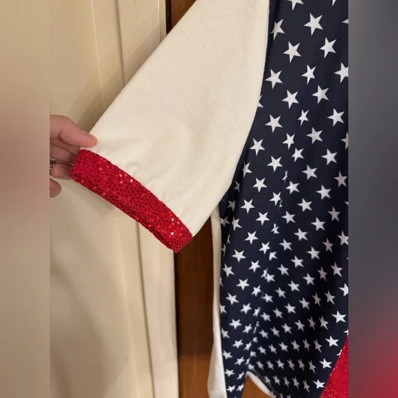 BiBi Patriotic Star and Stripe Tee - Red, White, and Blue, New Without Tags, XL - Picture 7 of 12